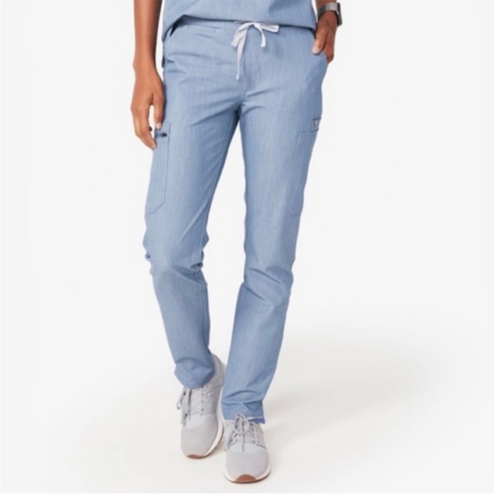 NWT FIGS Women's Heather Indigo Yola High Waisted Scrub Pants Medium